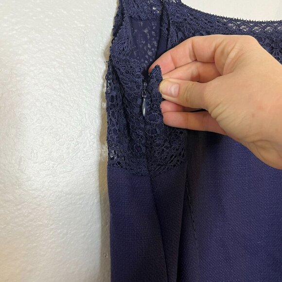 Chloé Women's Lace Detail Jacket & Dress Set Navy Blue 100%‎ Wool Size 42 - Picture 10 of 12